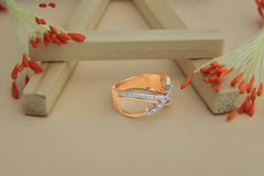 Elegant Crossover Diamond Band in Rose Gold