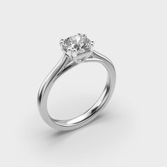 Gold Solitaire Diamond Ring | Round Brilliant-Cut Stone | Elegant Fine Jewelry