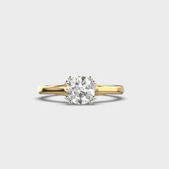 Gold Solitaire Diamond Ring | Round Brilliant-Cut Stone | Elegant Fine Jewelry