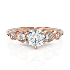 Innovative Diamond Ring With Pear Cut & Round Cut Diamond