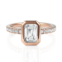 Bezel Set Emerald Cut Solitaire Engagement Ring (1.00 CT. Solitaire)
