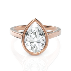 Tremendous Pear Cut Diamond Ring With Bezel Setting (2.50 CT. Solitaire)