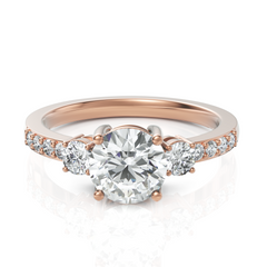 Trilogy Grace With Round Cut Diamond Ring (1.00 CT. Center Solitaire)