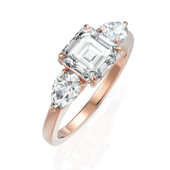 Peerless Asscher Cut & Pear Cut Trio Diamond Ring (1.50 CT. Asscher Cut)