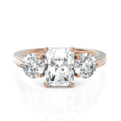 Radiant Cut & Round Cut Solitaire Diamond Ring (1.50 CT. Radiant Cut)