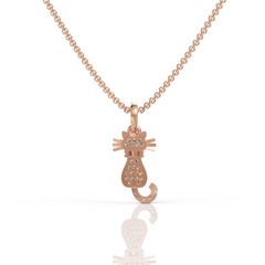 Exclusive Kitty Cat Diamond Pendant ( Neck Chain Is Not A Part Of The Product And Can Be Bought Separately )