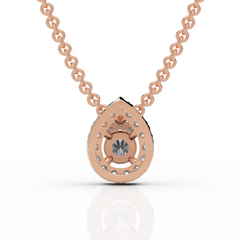 Classic Pear Shape Round Cut Diamond Necklace