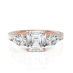 Asscher Cut & Pear Cut Solitaire Diamond Ring (1.50 CT. Asscher Cut)