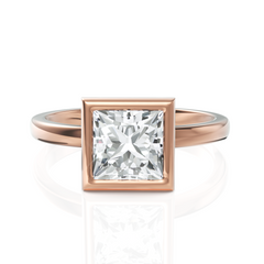 Lucid Princess Cut Diamond Ring With Bezel Set (1.50 CT.)