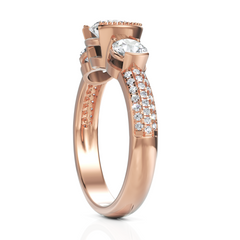 Blooming Three Solitaire Diamond Wedding Ring