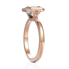 Asscher Cut Solitaire Diamond Ring With Bezel Setting (2.00 CT.)