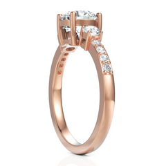 Trilogy Grace With Round Cut Diamond Ring (1.00 CT. Center Solitaire)