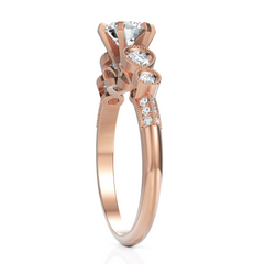 Innovative Diamond Ring With Pear Cut & Round Cut Diamond