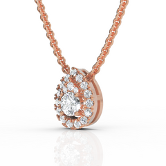 Classic Pear Shape Round Cut Diamond Necklace