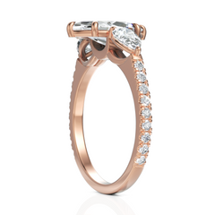 Tremendous Three Solitaire Diamond Ring With Marquise Cut & Pear Cut Diamond (1.50 CT. Marquise Cut)