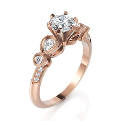 Innovative Diamond Ring With Pear Cut & Round Cut Diamond