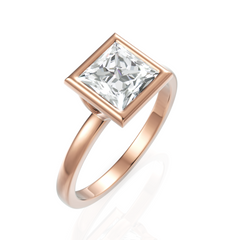 Lucid Princess Cut Diamond Ring With Bezel Set (1.50 CT.)