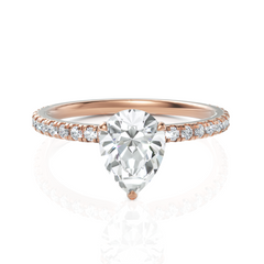 Dignified Pear Cut Solitaire Diamond Wedding Ring (1.00 CT. Pear Cut)