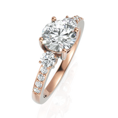 Trilogy Grace With Round Cut Diamond Ring (1.00 CT. Center Solitaire)