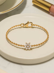 Lab Grown Daisy Flower Diamond Bracelet for Women