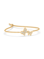 Lab Grown Radiant Butterfly Diamond Bracelet In Gold