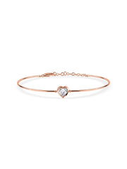 Heart Solitaire Gold Bracelet