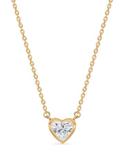 Lab Grown Solitaire Heart Diamond Necklace