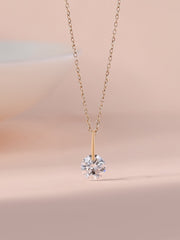 Lab Grown 0.5 Carat Solitaire Diamond Pendant With Chain