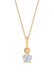 Lab Grown 0.20 Carat Diamond Solitaire Pendant With Chain