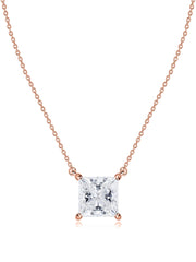 Regal Princess Cut Lab Grown Diamond Necklace