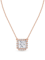 Princess 1 Carat Lab Diamond Gold Necklace
