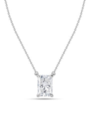 Radiant 1 Carat Solitaire Diamond Gold Necklace