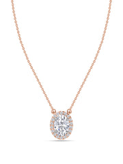 Ornate 1 Carat Halo Gold Necklace