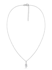 Leaf-Inspired Lab Diamond Gold Pendant With Chain