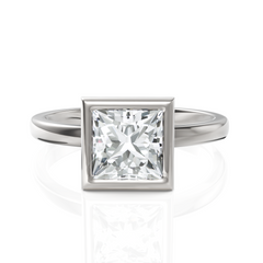 Lucid Princess Cut Diamond Ring With Bezel Set (1.50 CT.)