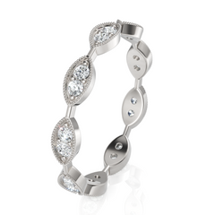 Stacking Eternity Marquise Round Simulated Diamond Band Ring