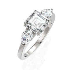 Peerless Asscher Cut & Pear Cut Trio Diamond Ring (1.50 CT. Asscher Cut)