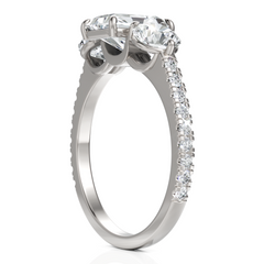 Delightful Three Stone solitaire Diamond ring With Radiant Cut & Round Cut Diamonds (1.50 CT. Radiant Cut)