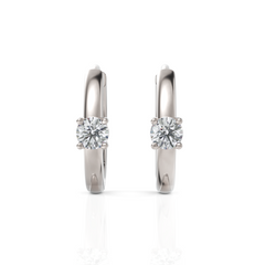 Sparkling Isolated Diamond Huggie Hoops