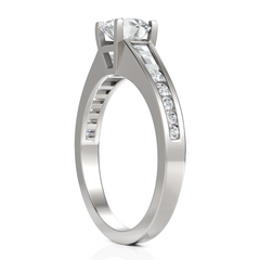Emmey Diamond Solitaire & Tapered Ring With 1.00 Ct. Round Cut Diamond