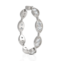 Stacking Eternity Marquise Round Simulated Diamond Band Ring