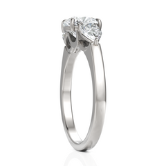 Threeling Solitaire Diamond Wedding Ring With Round Cut & Pear Cut Diamonds (1.50 CT. Round Cut)