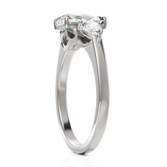 Radiant Cut & Pear Cut Three Stone Solitaire Diamond Ring (2.00 CT. Radiant Cut)