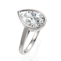 Tremendous Pear Cut Diamond Ring With Bezel Setting (2.50 CT. Solitaire)