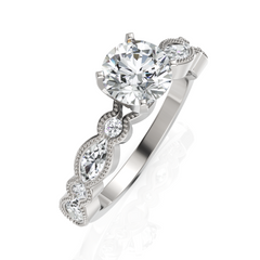 1.00 Carat Solitaire With Marquise Cut Diamond Ring