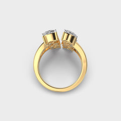 Gold Multi-Diamond Ring | Symmetrical Design with Various Cuts | Fine Jewelry