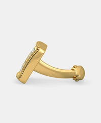Elroy Yellow Gold Cufflinks With Round Cut Diamonds