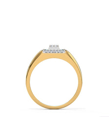 Fanciable Round Cut Diamond Ring With Yellow Gold & White Gold For Men