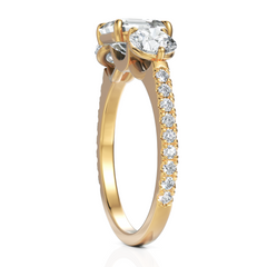 Trinary Diamond Solitaire Ring With Asscher Cut & Round Cut Diamonds (1.50 CT. Asscher Cut)