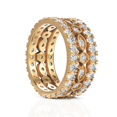 Glitter Round Cut Unique Bridal Eternity Ring Set